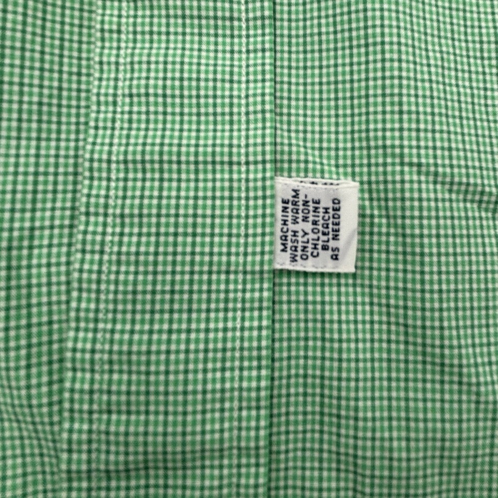 Ralph Lauren Yarmouth Shirt 16.5 32/33 Mens L Green Gingham Check Cotton Pony - Picture 4 of 11